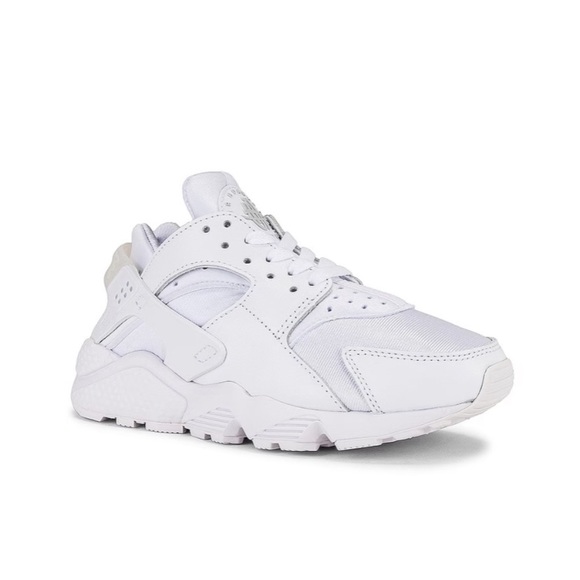 Nike Women’s Air Huarache Sneaker Low Cut White and Platinum Cushioned - Picture 12 of 14